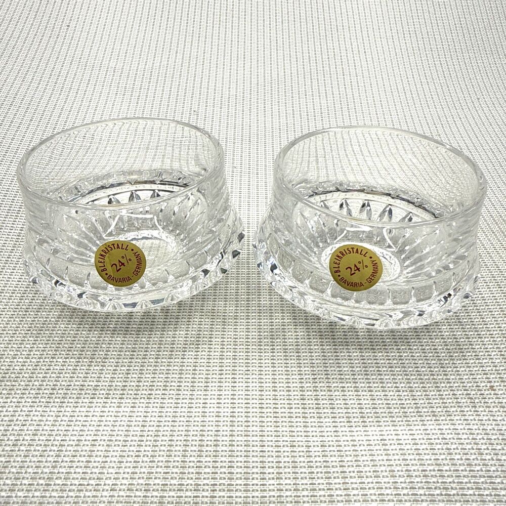Set of 2 Nachtmann Bleikristall 24% Bavaria Germany Vintage 3.5" Crystal Bowls